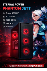 Eternal Power PHANTOM JETT Ryzen 5 7500F RTX 3050 16GB DDR5 1TB M.2 B650M WIFI Gaming PC