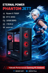 Eternal Power PHANTOM JETT Ryzen 5 7500F RTX 3050 32GB DDR5 1TB M.2 B650M WIFI 650W Gaming PC