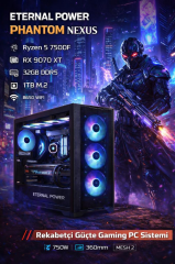 Eternal Power PHANTOM NEXUS Ryzen 5 7500F RX 9070 XT 32GB DDR5 1TB M.2 B650 WIFI 750W 360mm MESH 2 Gaming PC