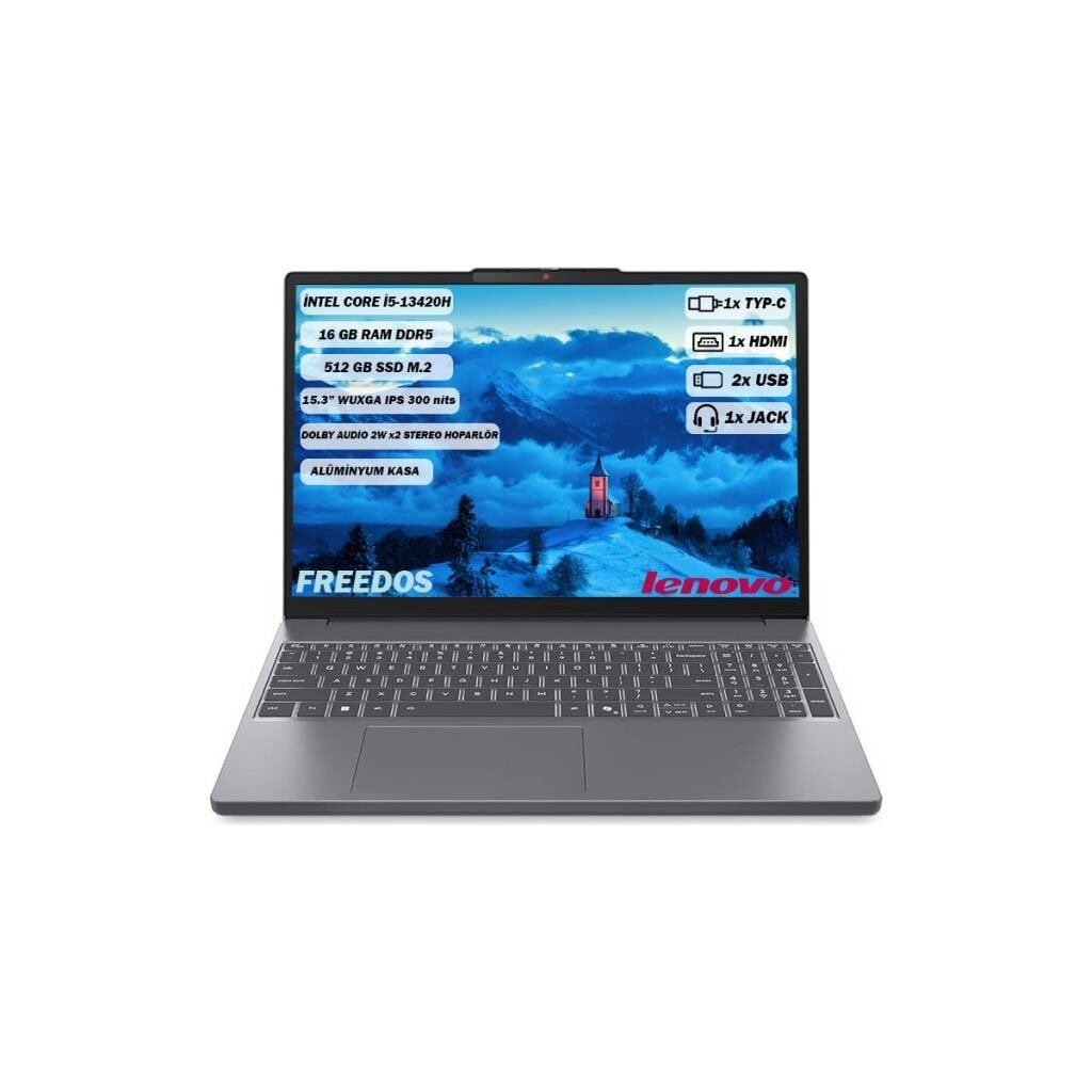 Lenovo IdeaPad Slim 3 15IRH10 83K1003MTR i5-13420H 16 GB 512 GB SSD UHD Graphics 15.3'' WUXGA Notebook - OUTLET