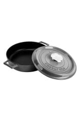 Lava Premium Majolik Gri 24 cm Çok Amaçlı Yayvan Döküm Tencere Teşhir