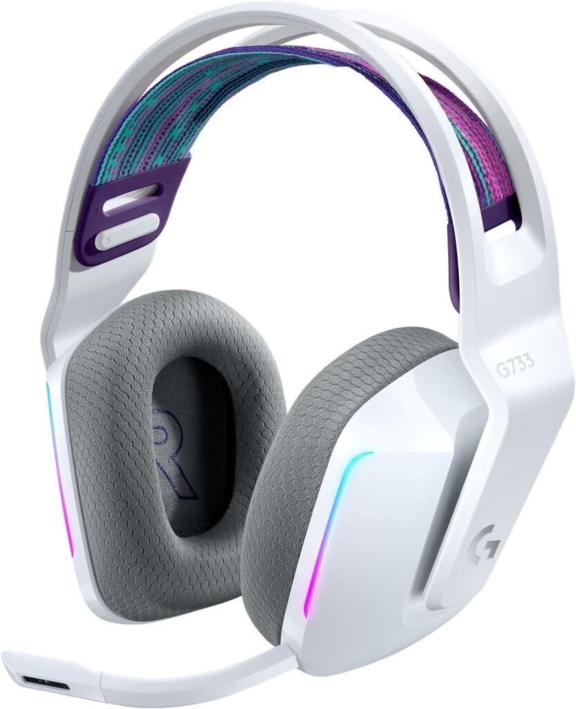 Logitech G733 7.1 981-000883 Beyaz Kablosuz Mikrofonlu Kulak Üstü Oyuncu Kulaklığı - Teşhir