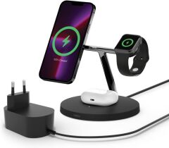 Belkin BoostCharge Pro WIZ009VFBK Siyah 3in1 Kablosuz Hızlı Şarj Aleti Teşhir