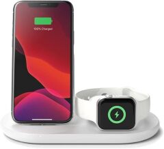 Belkin WIZ001VFWH Beyaz 3in1 Kablosuz Şarj Aleti Teşhir