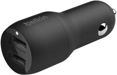 Belkin 24W 2 Port USB Siyah Hızlı Araç Şarj Cihazı Teşhir