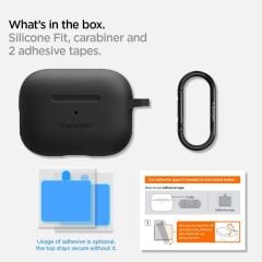 Spigen Apple AirPods Pro Kılıf Silicone Fit (Silikon) Black