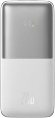 Baseus Bipow Pro Overseas 10000 mAh 20W Dijital Ekranlı Powerbank Beyaz Teşhir