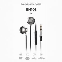 Lecoo EH101 Kablolu 3.5mm Jacklı Kulak İçi Mikrofonlu Kulaklık Siyah