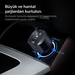 Spigen 47W USB-C 2 Port Araç içi Adaptör + Lightning Şarj Kablosu - Hızlı Şarj Aleti iPhone & iPad Type-C PC2100 - ACP04205- OUTLET