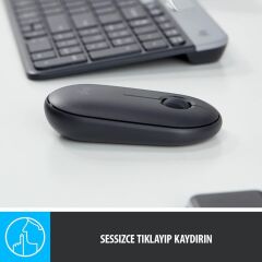 Logitech Pebble M350 910-005718 Siyah Sessiz Optik Kablosuz Mouse-TEŞHİR