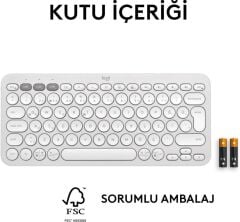 Logitech Pebble Keys 2 K380S 920-011860 Beyaz Kablosuz Klavye Outlet