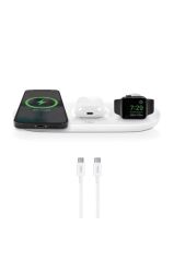 Ttec Aircharger Trio 3'ü 1 Arada iPhone Uyumlu + Apple Watch Uyumlu + Airpods Kablosuz Hızlı Şarj Aleti - Beyaz Teşhir