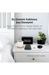 Ttec Aircharger Trio 3'ü 1 Arada iPhone Uyumlu + Apple Watch Uyumlu + Airpods Kablosuz Hızlı Şarj Aleti - Beyaz Teşhir