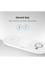 Ttec Aircharger Trio 3'ü 1 Arada iPhone Uyumlu + Apple Watch Uyumlu + Airpods Kablosuz Hızlı Şarj Aleti - Beyaz Teşhir