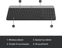 Logitech MK470 Siyah Kablosuz Klavye Mouse Seti - Teşhir