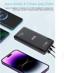 Bix PB202 Siyah 20000 mAh Hızlı Şarj Powerbank - Teşhir