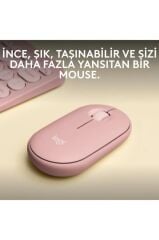 Logitech Pebble 2 M350S 910-007014 Pembe Sessiz Optik Kablosuz Mouse - outlet
