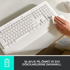 Logitech K650 Signature Kablosuz Beyaz Klavye - teşhir