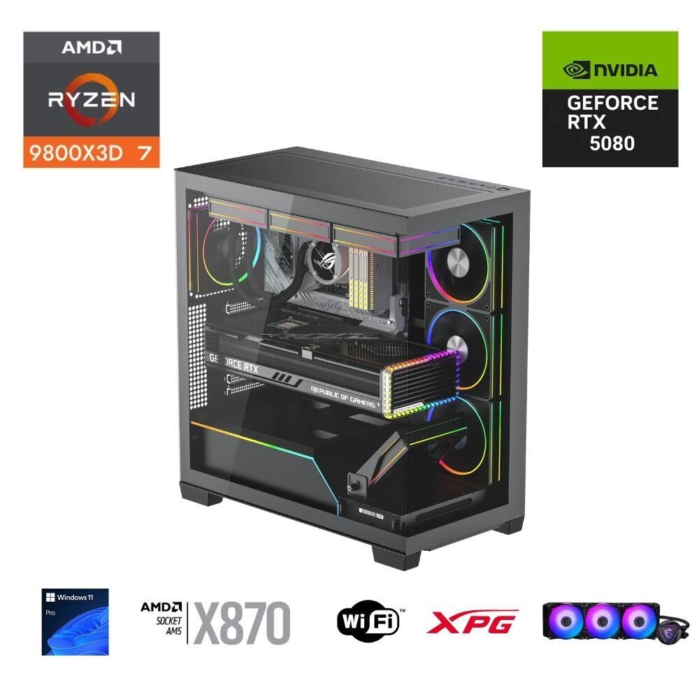 ETERNAL POWER  RYZEN 7 9800X3D 32GB DDR5 2TB M.2  RTX 5080 X870 WIFI 1000W 360M