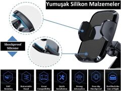 Hb-39 Araç İçi Telefon Tutucu Otomatik Klipsli Araba Ayarlanabilir Cam Ve Torpido Için Yüksek Kalite Tutucu - Teşhir