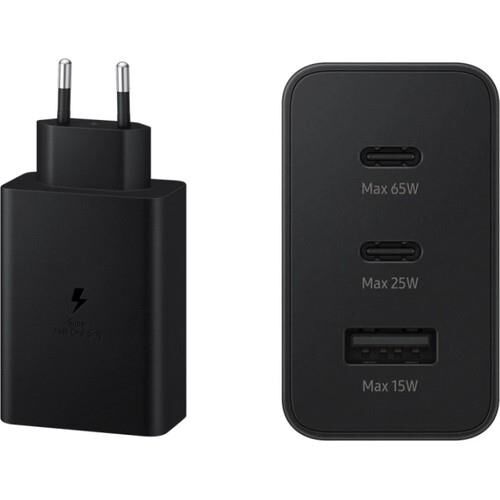 Samsung 3in1 Trio 65W 2xPD + UsbA Ev Tipi Şarj Aleti 3 Çıkışlı(EP-T6350NBEGWW) Outlet
