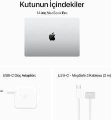 MacBook Pro M3 Max 36 GB 1 TB SSD 14'' MRX83TU/A Gümüş Outlet (Açıklamayı Okuyunuz)