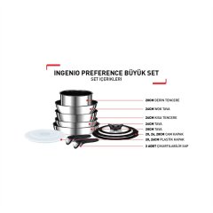 Tefal Ingenio Preference 3X Titanium Tava ve Tencere Seti 12 Parça (Teşhir & Outlet)