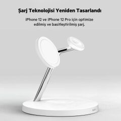 Belkin Boost Charge Pro WIZ009VFWH 3in1 Beyaz Hızlı Kablosuz Şarj Aleti - Outlet