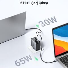 Ugreen Gan X 100 W 2 Port Type-C Hızlı Şarj Adaptörü Teşhir