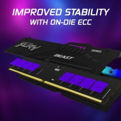 Kingston FURY Beast RGB 32GB 6000MT/s DDR5 CL30 Desktop Memory | AMD EXPO | Single Module | KF560C30BBEA-32