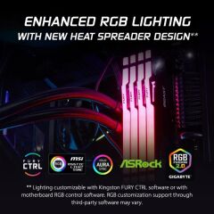 Kingston FURY Beast RGB 32GB 6000MT/s DDR5 CL30 Desktop Memory | AMD EXPO | Single Module | KF560C30BBEA-32