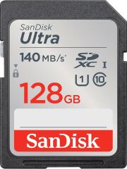 SanDisk 128 GB Ultra SDXC bellek kartı, 140 MB/s'ye kadar, A1 uygulama performansı, UHS-I, Class 10, U1 - Outlet