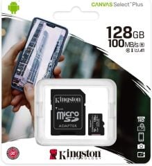 Kingston Canvas Select Plus SDCS2/128GB Class 10 U1 A1 V10 128 GB Micro SD Kart - Outlet