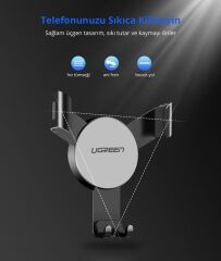 Ugreen Mekanik Araç İçi Telefon Tutucu Siyah Teşhir