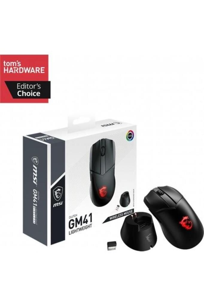 MSI Clutch GM41 LightWeight RGB Şarjlı Makrolu Ergonomik Optik Kablosuz Oyuncu Mouse Teşhir