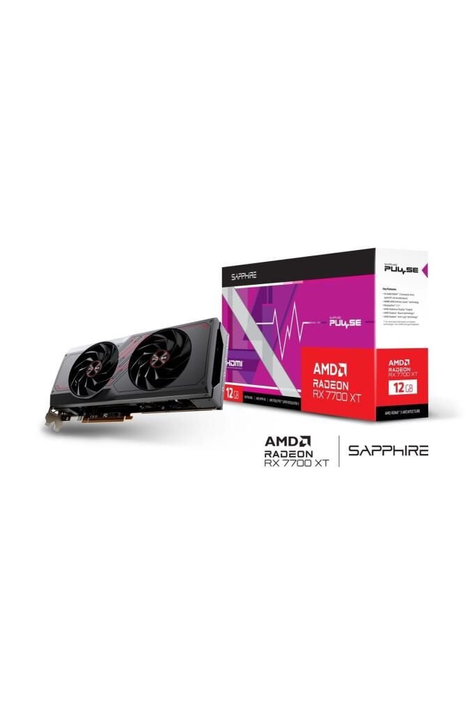 Sapphire RX 7700 XT Pulse 11335-04-20G 192 Bit GDDR6 12 GB Ekran Kartı Outlet