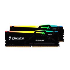 Kingston Beast RGB 64GB (2x32GB) DDR5 6400MHZ CL32 Siyah Ram-KF564C32BBEAK2-64TR