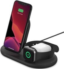 Belkin WIZ001VFBK Siyah 3in1 Kablosuz Şarj Aleti Teşhir