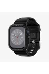 Spigen Apple Watch 45mm (Seri 9/8/7) Kılıf & Kordon Kayış Rugged Armor Pro Black Outlet