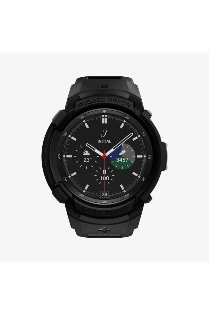 Spigen Galaxy Watch 4 Classic (46mm) Kılıf & Kordon Kayış Rugged Armor Pro Black Outlet