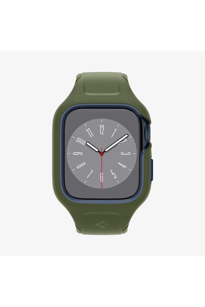 Spigen Apple Watch 45mm (Seri 9/8/7) Kılıf & Kordon Kayış Liquid Air Pro Moss Green Outlet