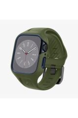 Spigen Apple Watch 45mm (Seri 9/8/7) Kılıf & Kordon Kayış Liquid Air Pro Moss Green Outlet