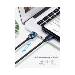 Ugreen USB to USB C Hızlı Şarj Kablosu Beyaz 2 Metre