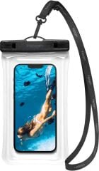 Spigen Aqua Shield Floating WaterProof Universal (Tüm Cihazlarla Uyumlu) IPX8 Sertifikalı Su Geçirmez Yüzer Kılıf Crystal Clear Teşhir