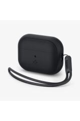 Spigen AirPods Pro (2.Nesil) Kılıf, Spigen Silicone Fit + Strap (Askı İpi) Black Outlet