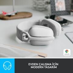 Logitech Zone Vibe 100 Bluetooth Çağrı Merkezi Kulaklığı Beyaz Teşhir