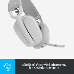 Logitech Zone Vibe 100 Bluetooth Çağrı Merkezi Kulaklığı Beyaz Teşhir