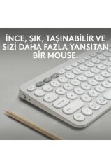 Logitech Pebble Keys 2 K380S 920-011860 Beyaz TKL Q Kablosuz Klavye Teşhir