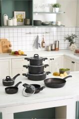 Karaca Bio Granit Blackgold 12 Parça Tencere Seti Outlet