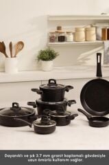 Karaca Bio Granit Blackgold 12 Parça Tencere Seti Outlet